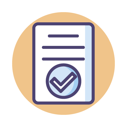 Ikona NORDIN z dokumentem i znakiem potwierdzającym legalność zatrudnienia